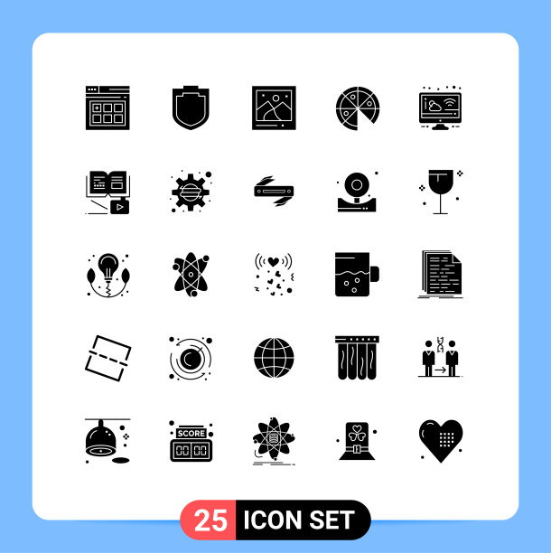 为网络和移动设置的25个通用实体符号图片下载