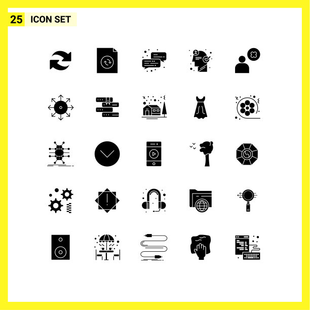 25个通用立体符号符号轮廓图片下载