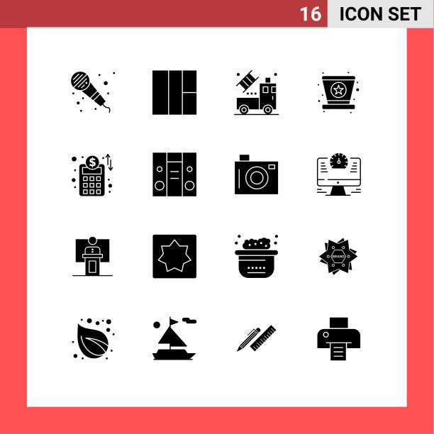 16个创意图标的现代标志和符号图片下载