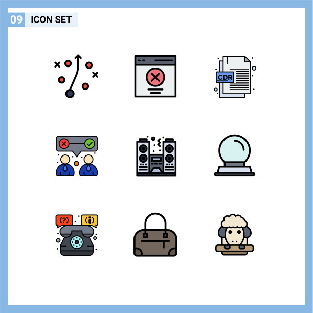 用户界面包9基本填充线平图片下载