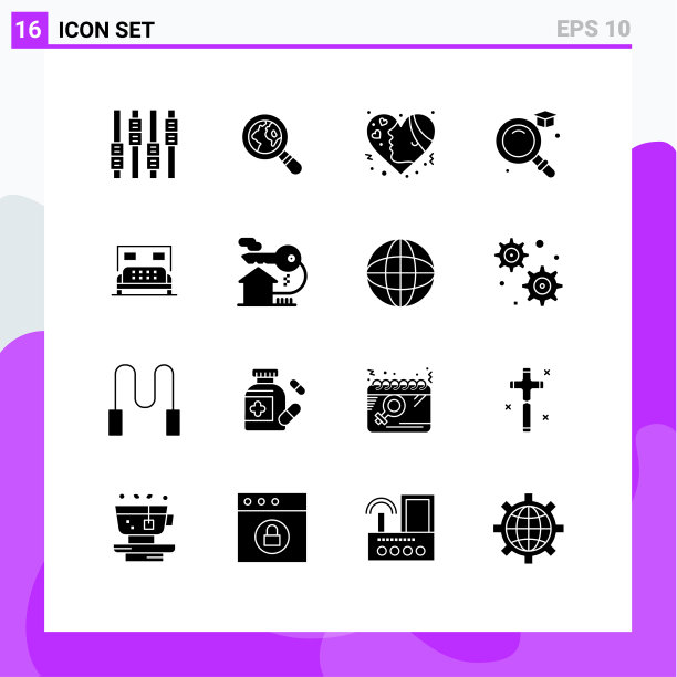 现代集16个立体象形文字和符号等图片下载