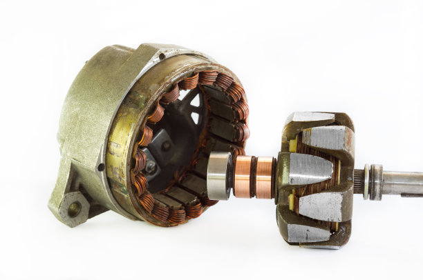 汽车发电机。定子和转子。备用组件图片下载