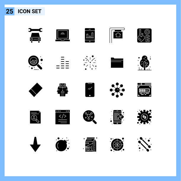 现代设置了25个立体象形文字和符号等图片下载