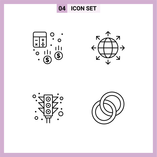 为卷筒纸设置4种通用填充线平面颜色图片下载