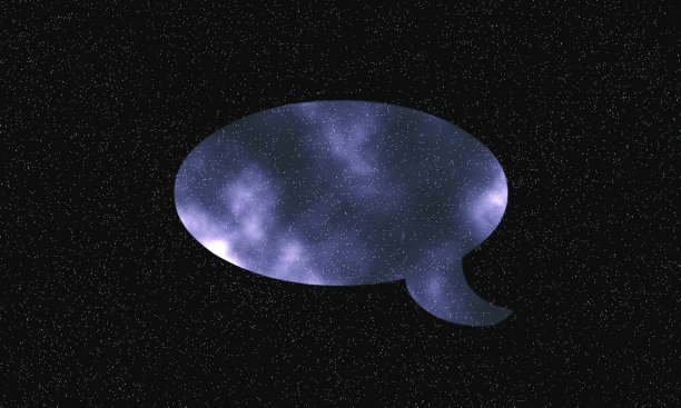 在空间背景上讲话气泡图片下载