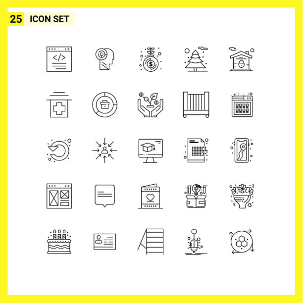 为屋树设置25条商业线包装图片下载