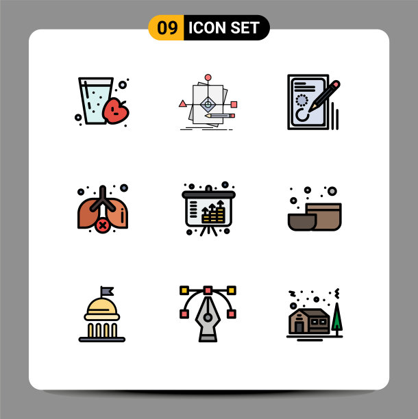 9主题填充线平色和可编辑图片下载