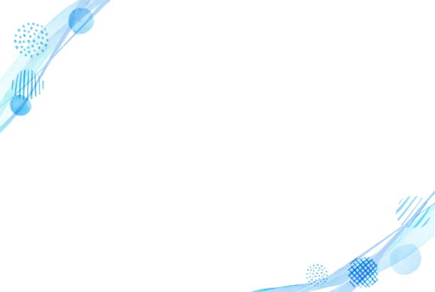 水彩蓝色圆点花纹框3图片下载