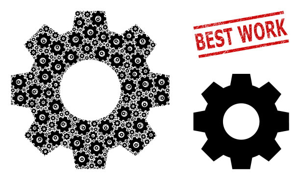 齿轮镶嵌齿轮图标和挠最好的工作图片下载
