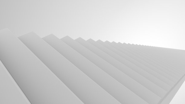 白色室内的楼梯。抽象的架构的背景。商业的创意观念下降、退化和向下运动。三维渲染图片下载