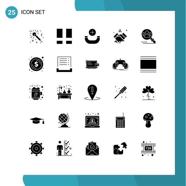 在网格上设置25个实体符号，使轮廓真实图片下载