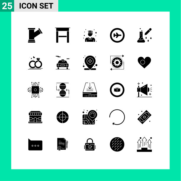 25固体字形概念的网站移动和图片下载