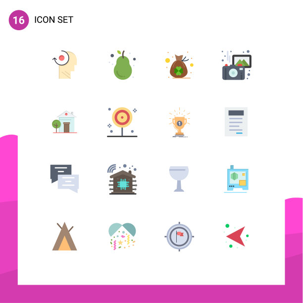 16个创意图标的现代标志和符号图片下载