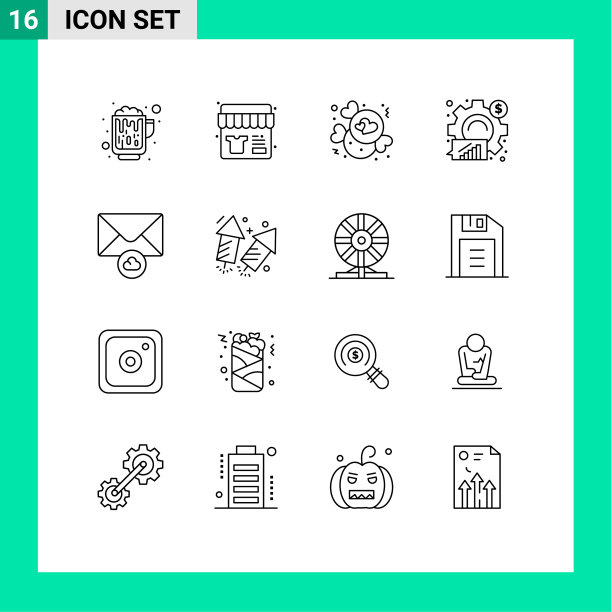 16大纲概念的网站，移动和应用程序图片下载