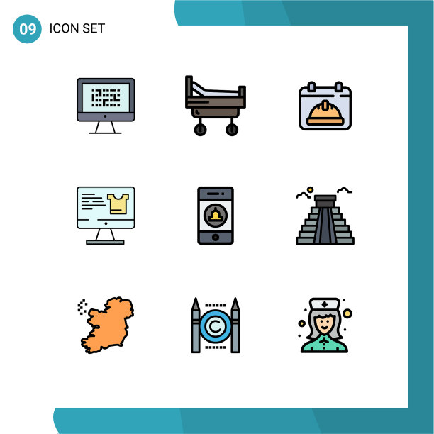 现代集9填充线平色象形文字图片下载