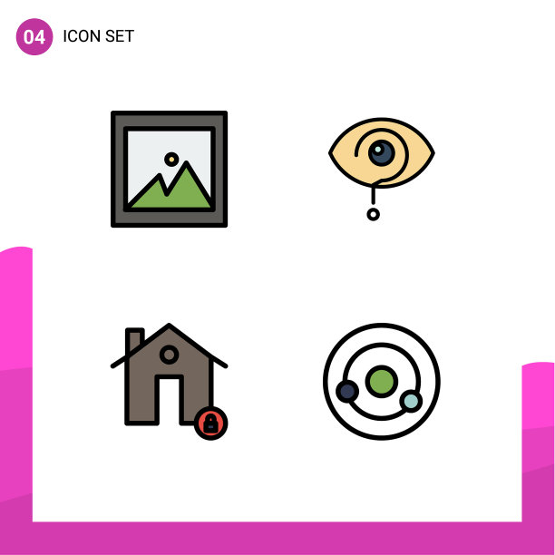 包装4现代填充线平色标志和图片下载