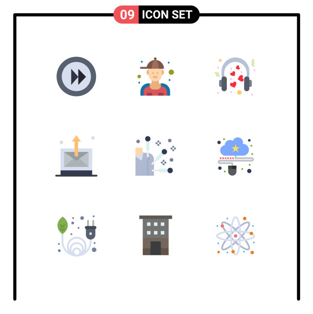 移动界面平面颜色设置9个象形图图片下载