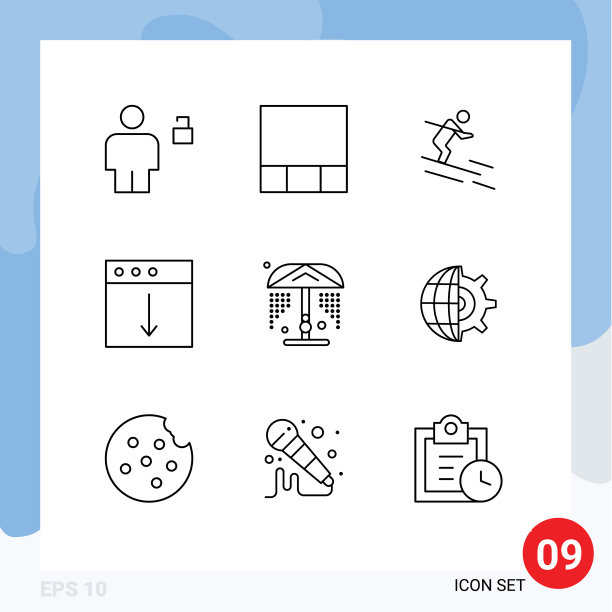 设置9个现代的UI图标标志公园图片下载