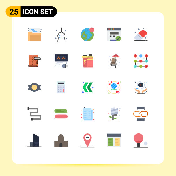 设置25个平面颜色网格教育网图片下载