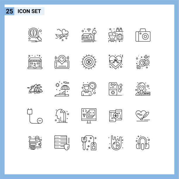 用户界面包25个基本线条工作室图片下载