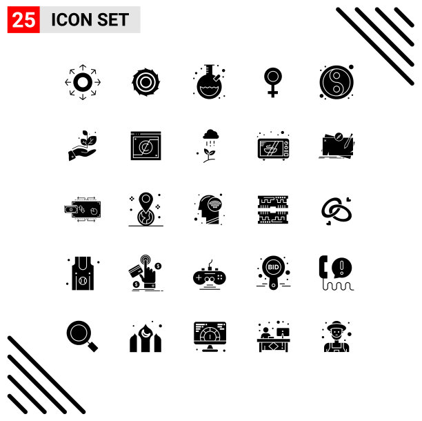 现代设25个实心象形文字阴图片下载