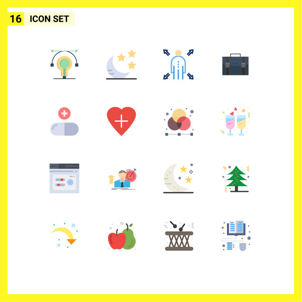 用户界面包16个基本平色的图片下载