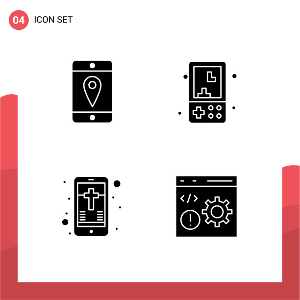 现代集4个实心象形文字移动图片下载