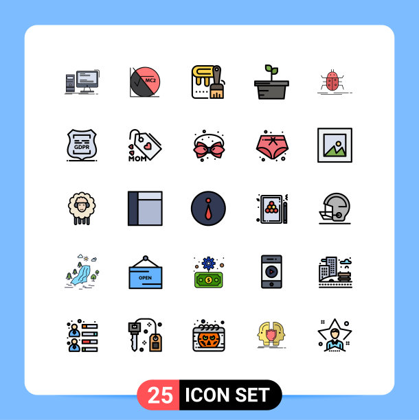 设置25商业填充线平面颜色包图片下载