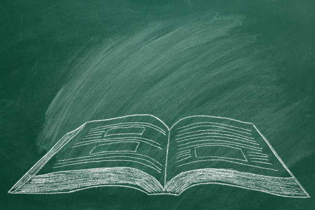 在黑板上画一本打开的书图片下载