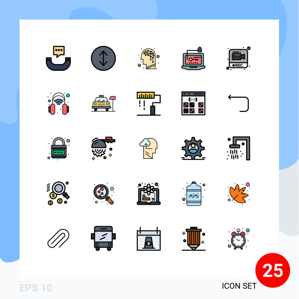 设置25商业填充线平面颜色包图片下载