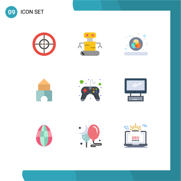 象形图设置9个简单平色显示器图片下载