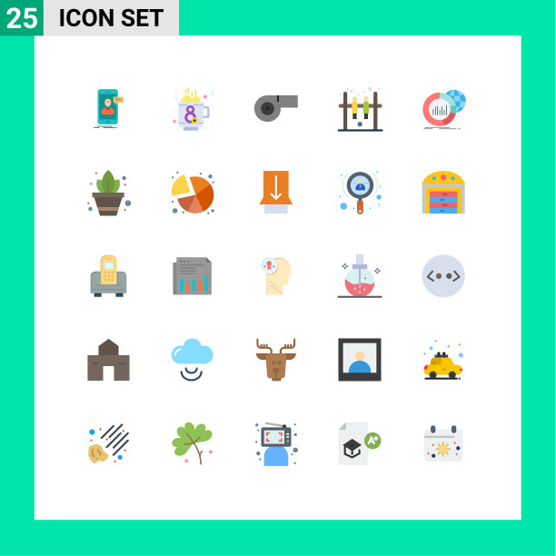 25用户界面平面彩色包装现代标识图片下载