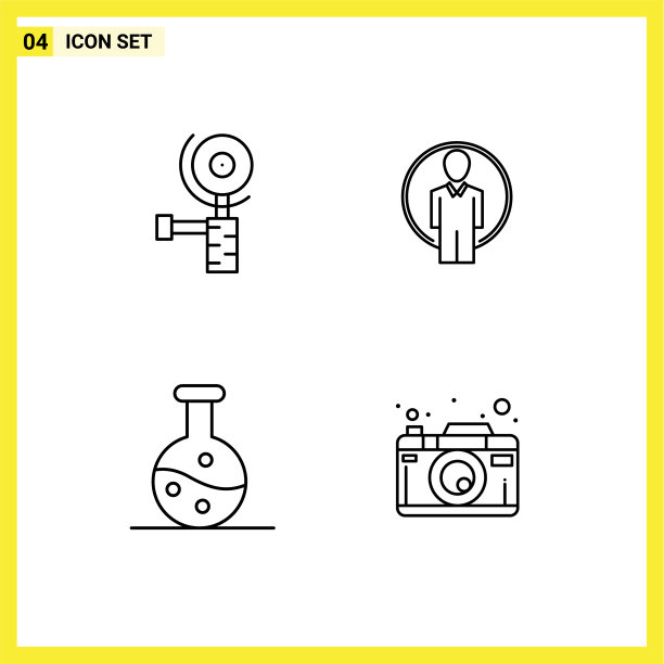 4主题填充线平面颜色和可编辑图片下载