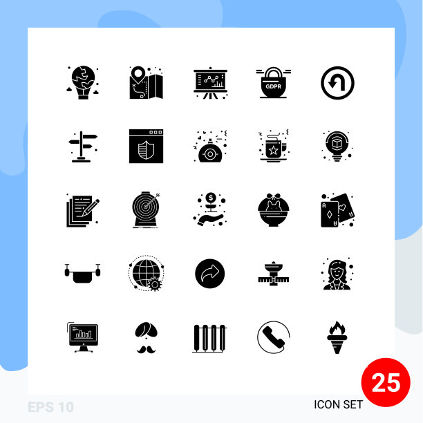 25个创意图标的现代符号和符号图片下载