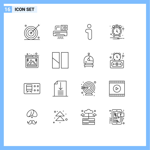 16大纲概念的网站，移动和应用程序图片下载