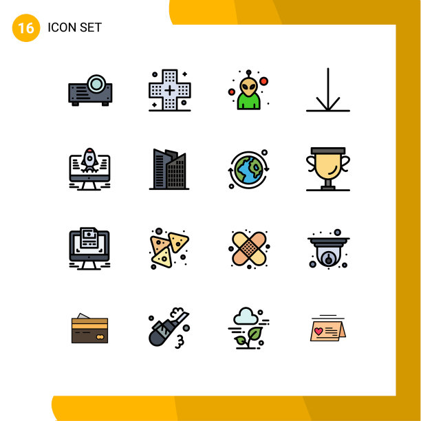 现代设置16平色填充线条和图片下载