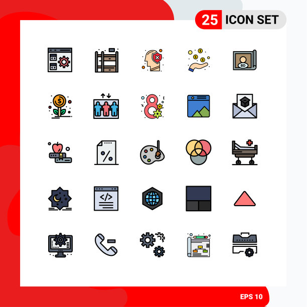 设置25商业填充线平面颜色包图片下载