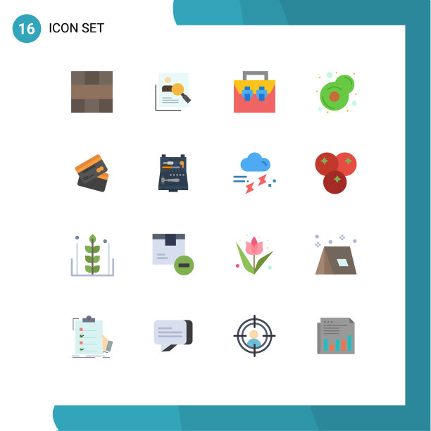 16组现代平面颜色的工具箱图片下载