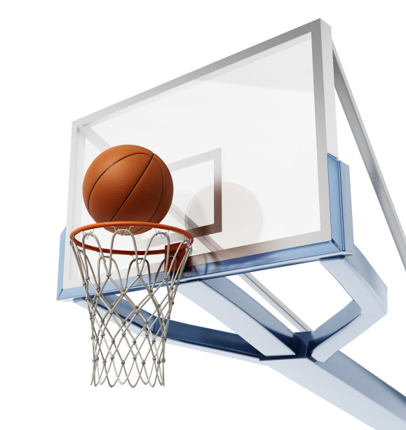 篮球和篮球圈孤立在白色图片下载