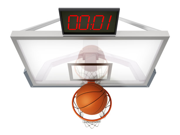 篮球、篮筐和反篮孤立在白上图片下载