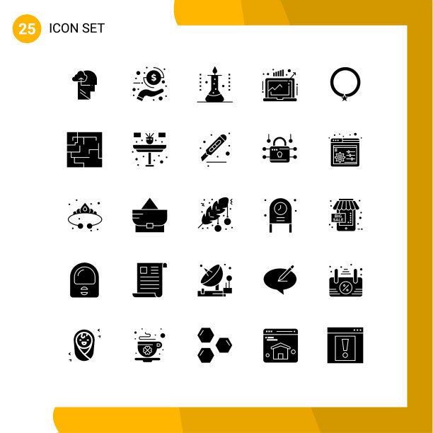 现代设置了25个立体象形文字和符号等图片下载