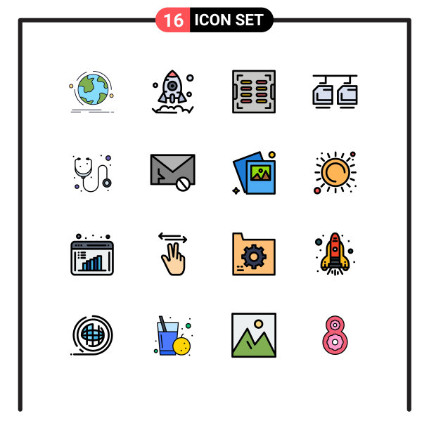 设置16个现代UI图标符号标志图片下载