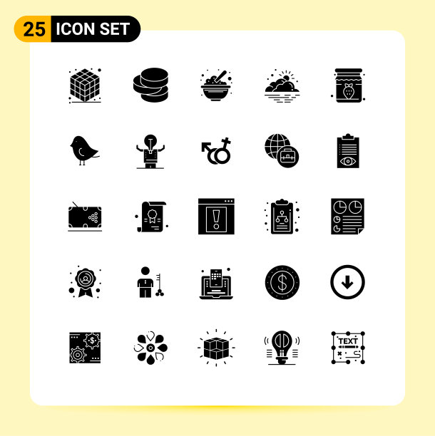 为罐子设置25个商业实体雕文包图片下载