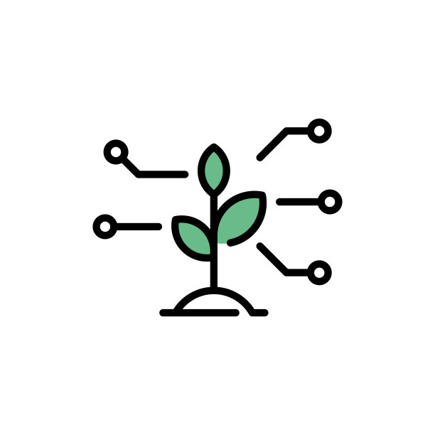 矢量智能农场发芽图标图片下载