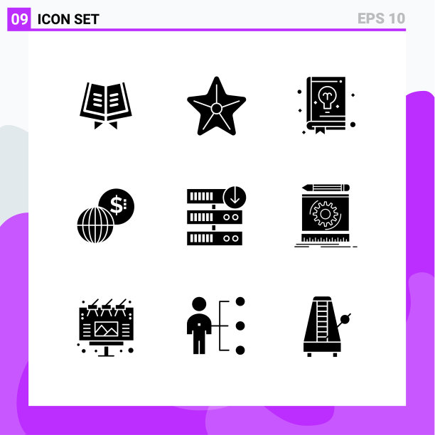 在服务器网格上设置9个固定的符号图片下载