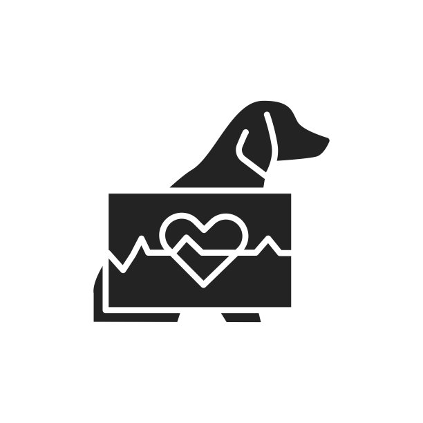 动物心脏病黑色象形图标。孤立的向量元素。用于网页、手机应用、促销的轮廓象形图。图片下载