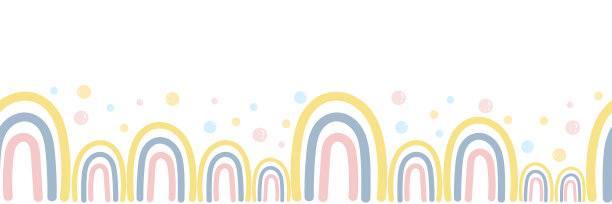 边框无缝图案与明亮的彩虹。矢量插图。图片下载