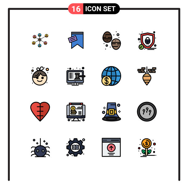 16个通用平色填充线标志符号图片下载