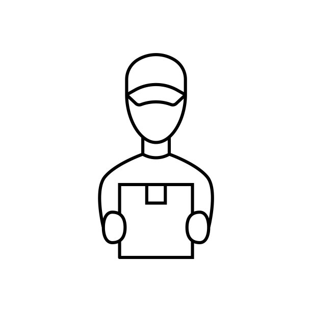 快递线性图标上的白色背景。矢量图图片下载