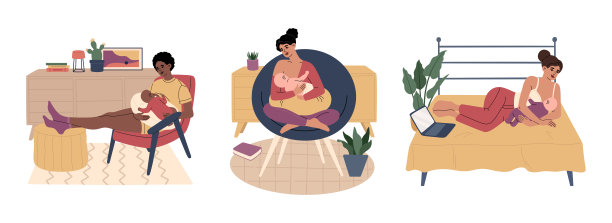 一群年轻妈妈给他的孩子喂奶图片下载